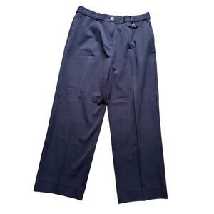 St. John Sport Navy Stretch Dress Pants Women’s Size 12 Gold Button Detail